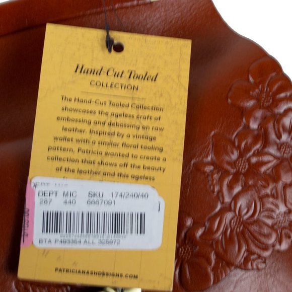 Patricia Nash Cinnamon Hand Cut Tooled Collection Veneto Floral Crossbod… - Picture 14 of 15